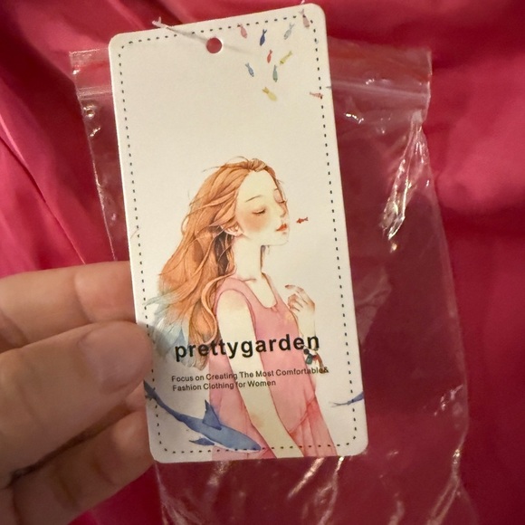 Pretty Garden Medium Elegant One-Shoulder Pink Dress - Picture 7 of 14